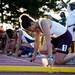 Girls get set for the 100 yard dash at Rynearson Stadium on Monday, July 29. Daniel Brenner I AnnArbor.com